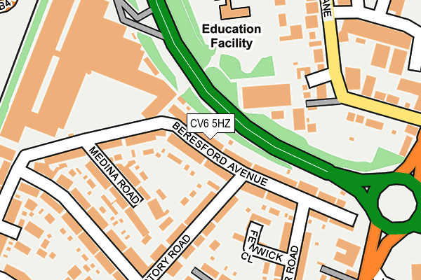 CV6 5HZ map - OS OpenMap – Local (Ordnance Survey)