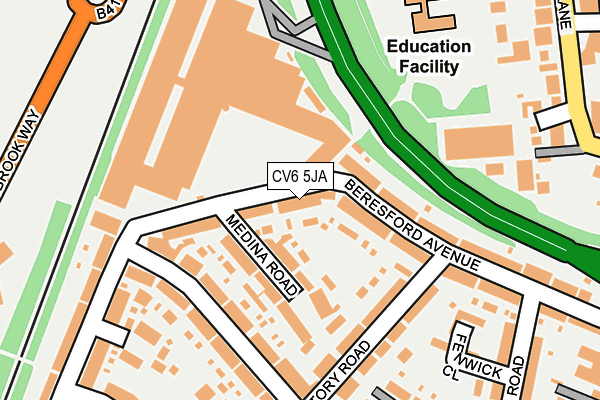 CV6 5JA map - OS OpenMap – Local (Ordnance Survey)