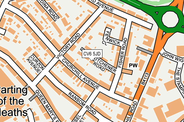 CV6 5JD map - OS OpenMap – Local (Ordnance Survey)