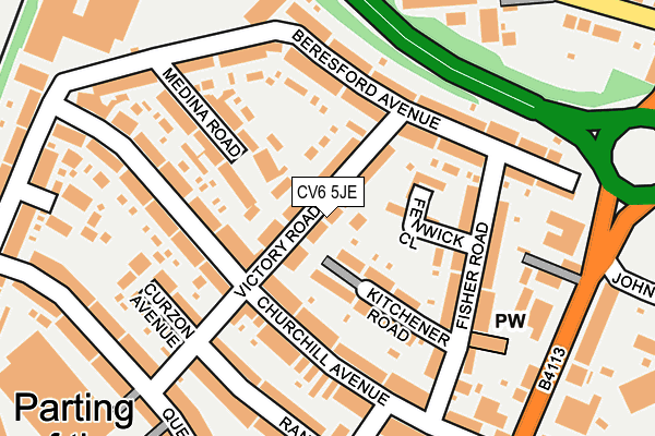CV6 5JE map - OS OpenMap – Local (Ordnance Survey)