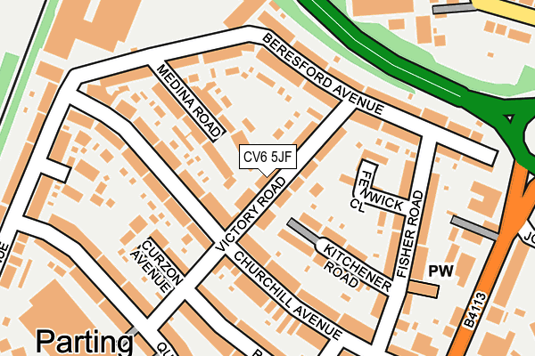 CV6 5JF map - OS OpenMap – Local (Ordnance Survey)