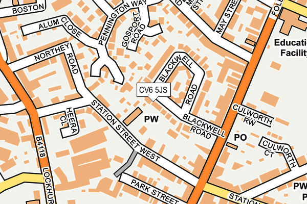 CV6 5JS map - OS OpenMap – Local (Ordnance Survey)