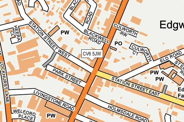 CV6 5JW map - OS OpenMap – Local (Ordnance Survey)