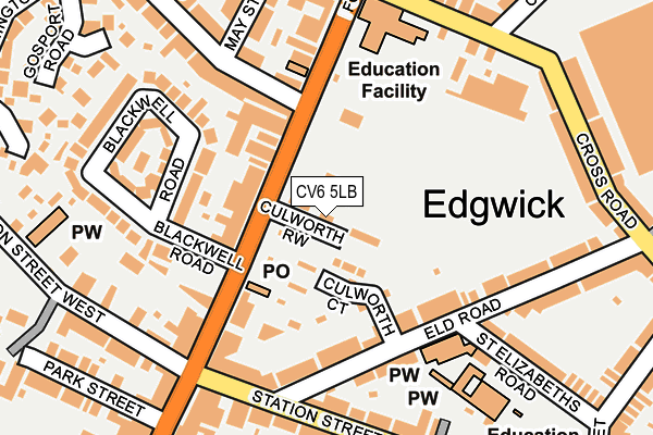 CV6 5LB map - OS OpenMap – Local (Ordnance Survey)