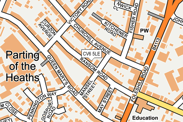 CV6 5LE map - OS OpenMap – Local (Ordnance Survey)