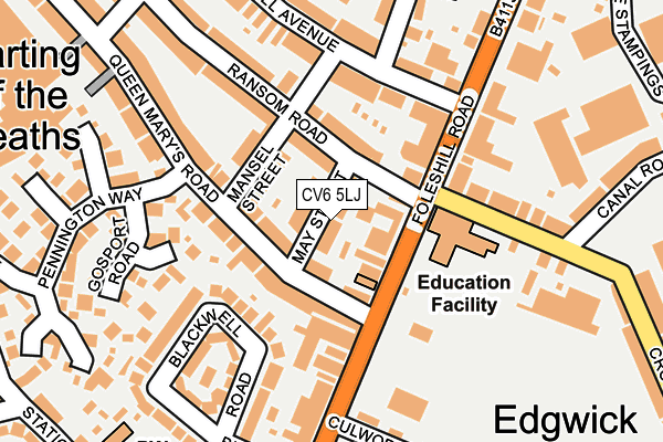 CV6 5LJ map - OS OpenMap – Local (Ordnance Survey)