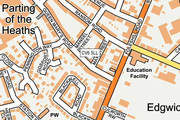 CV6 5LL map - OS OpenMap – Local (Ordnance Survey)