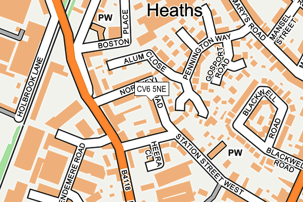 CV6 5NE map - OS OpenMap – Local (Ordnance Survey)