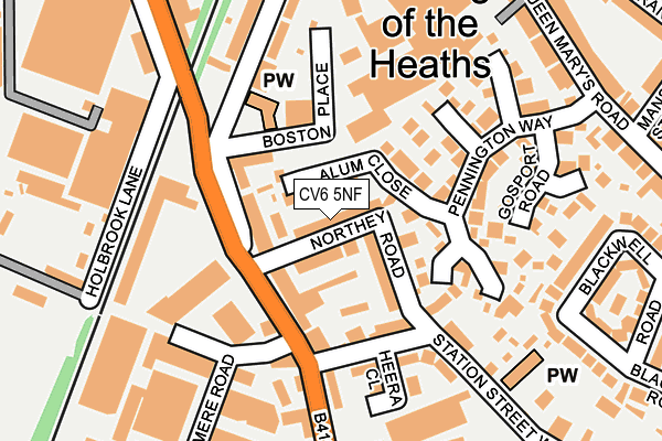 CV6 5NF map - OS OpenMap – Local (Ordnance Survey)