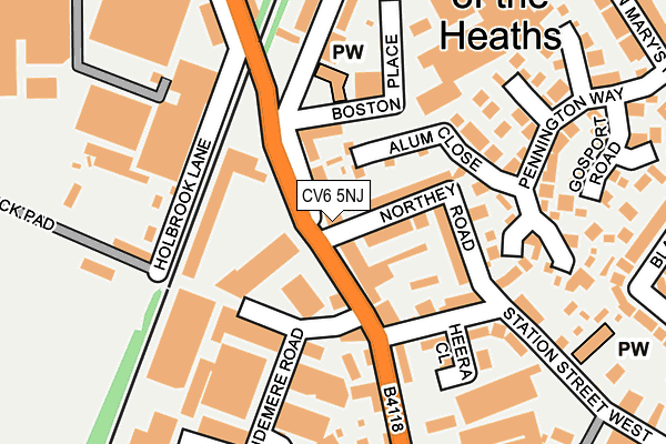CV6 5NJ map - OS OpenMap – Local (Ordnance Survey)