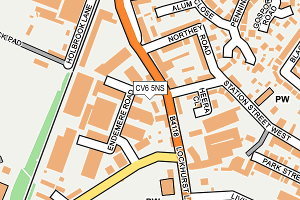 CV6 5NS map - OS OpenMap – Local (Ordnance Survey)