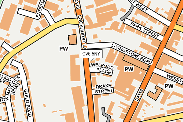 CV6 5NY map - OS OpenMap – Local (Ordnance Survey)