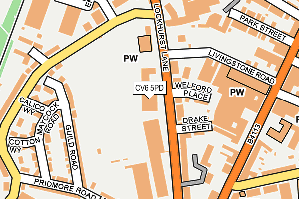 CV6 5PD map - OS OpenMap – Local (Ordnance Survey)