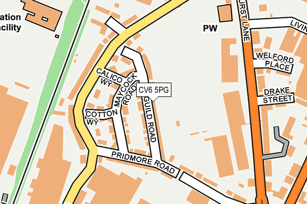CV6 5PG map - OS OpenMap – Local (Ordnance Survey)