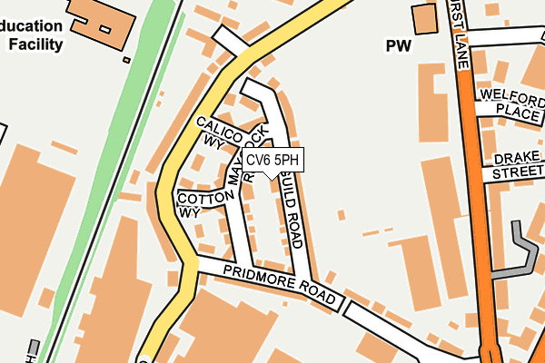 CV6 5PH map - OS OpenMap – Local (Ordnance Survey)