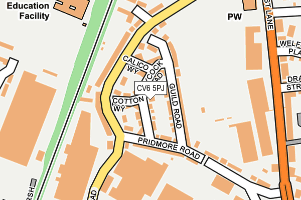 CV6 5PJ map - OS OpenMap – Local (Ordnance Survey)