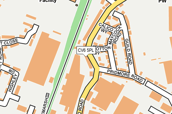 CV6 5PL map - OS OpenMap – Local (Ordnance Survey)