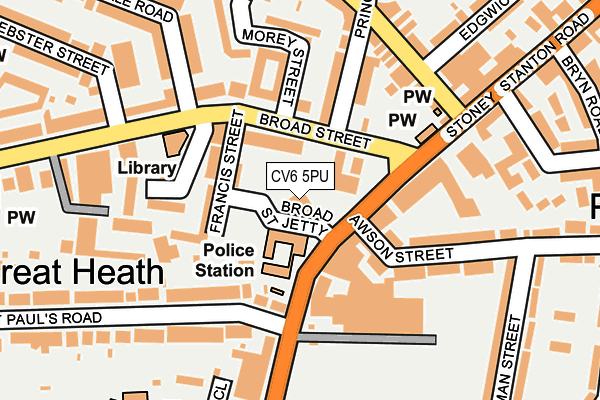 CV6 5PU map - OS OpenMap – Local (Ordnance Survey)