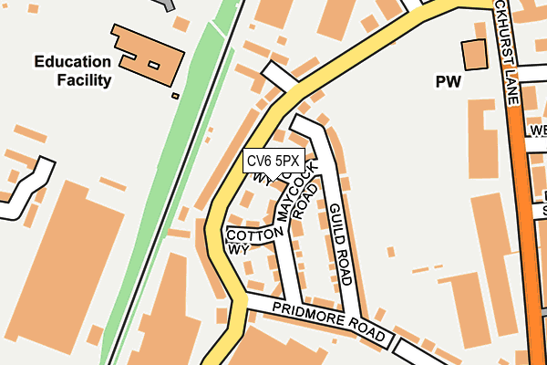 CV6 5PX map - OS OpenMap – Local (Ordnance Survey)