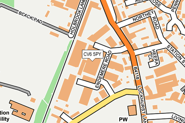 CV6 5PY map - OS OpenMap – Local (Ordnance Survey)