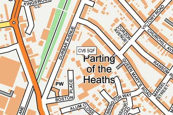 CV6 5QF map - OS OpenMap – Local (Ordnance Survey)