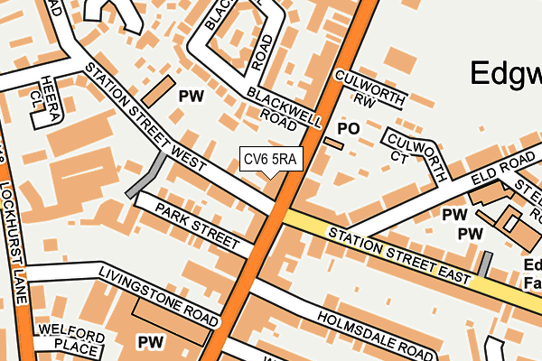 CV6 5RA map - OS OpenMap – Local (Ordnance Survey)