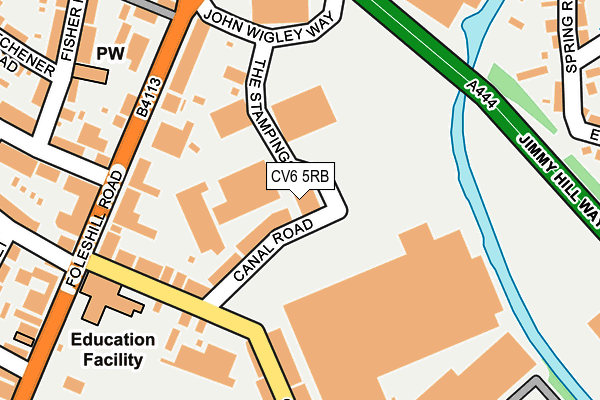 CV6 5RB map - OS OpenMap – Local (Ordnance Survey)