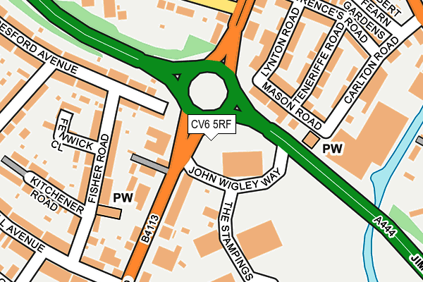 CV6 5RF map - OS OpenMap – Local (Ordnance Survey)