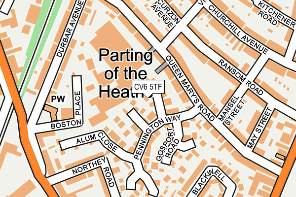 CV6 5TF map - OS OpenMap – Local (Ordnance Survey)