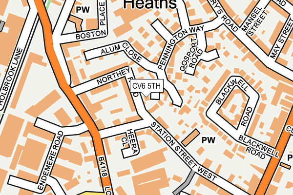 CV6 5TH map - OS OpenMap – Local (Ordnance Survey)