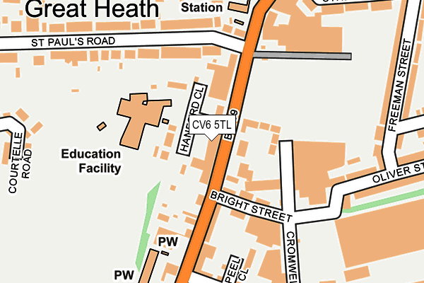 CV6 5TL map - OS OpenMap – Local (Ordnance Survey)