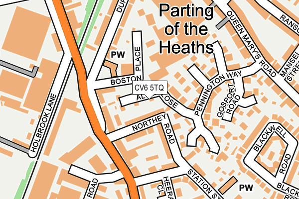 CV6 5TQ map - OS OpenMap – Local (Ordnance Survey)