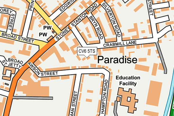 CV6 5TS map - OS OpenMap – Local (Ordnance Survey)