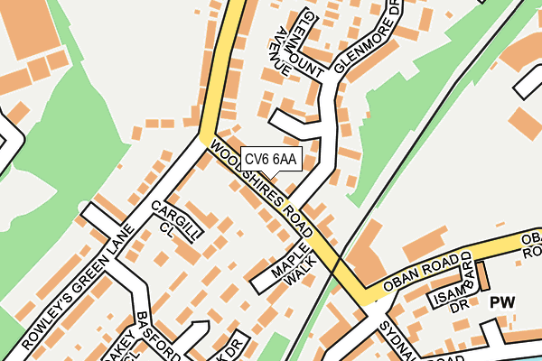 CV6 6AA map - OS OpenMap – Local (Ordnance Survey)