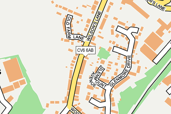 CV6 6AB map - OS OpenMap – Local (Ordnance Survey)