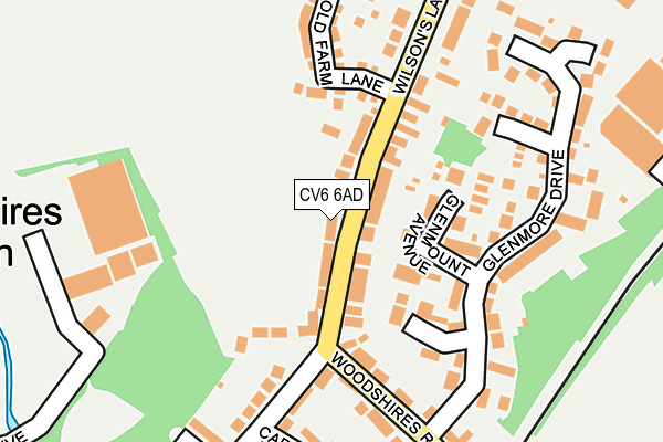 CV6 6AD map - OS OpenMap – Local (Ordnance Survey)