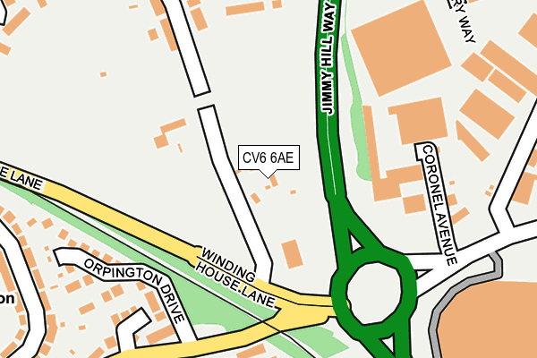 CV6 6AE map - OS OpenMap – Local (Ordnance Survey)