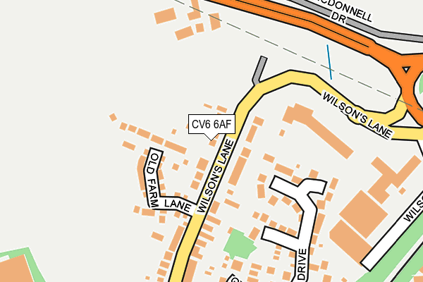 CV6 6AF map - OS OpenMap – Local (Ordnance Survey)