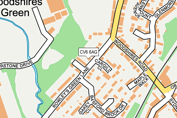 CV6 6AG map - OS OpenMap – Local (Ordnance Survey)