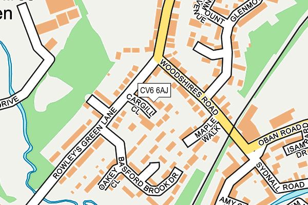 CV6 6AJ map - OS OpenMap – Local (Ordnance Survey)