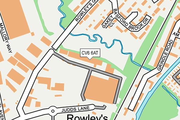 CV6 6AT map - OS OpenMap – Local (Ordnance Survey)