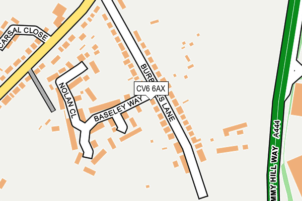 CV6 6AX map - OS OpenMap – Local (Ordnance Survey)