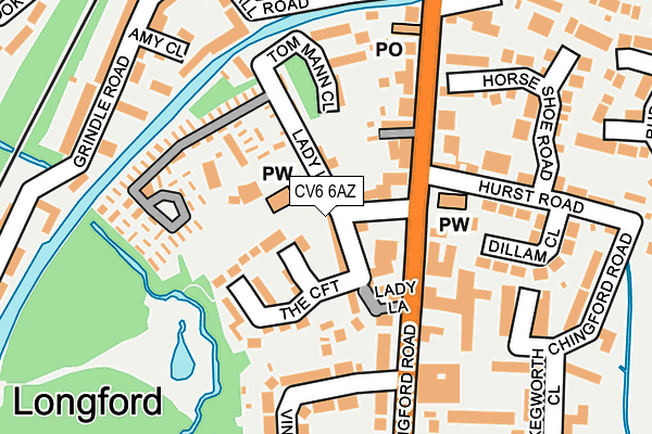 CV6 6AZ map - OS OpenMap – Local (Ordnance Survey)