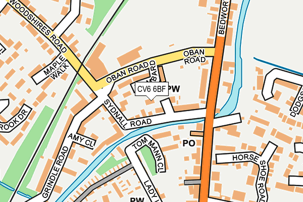 CV6 6BF map - OS OpenMap – Local (Ordnance Survey)