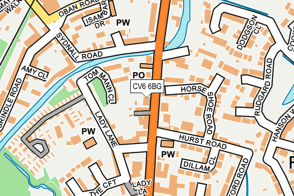 CV6 6BG map - OS OpenMap – Local (Ordnance Survey)