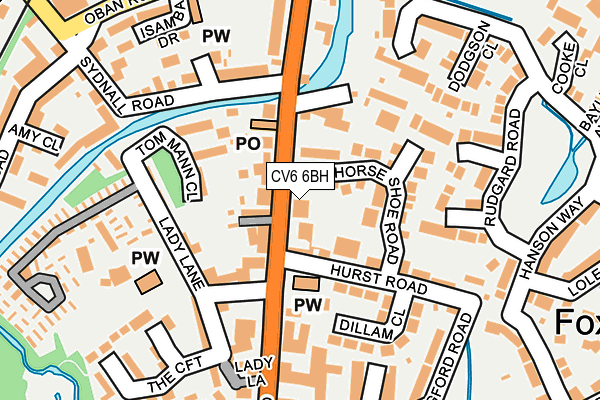 CV6 6BH map - OS OpenMap – Local (Ordnance Survey)