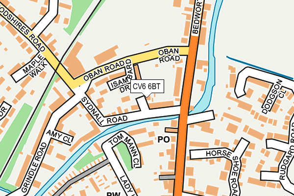 CV6 6BT map - OS OpenMap – Local (Ordnance Survey)