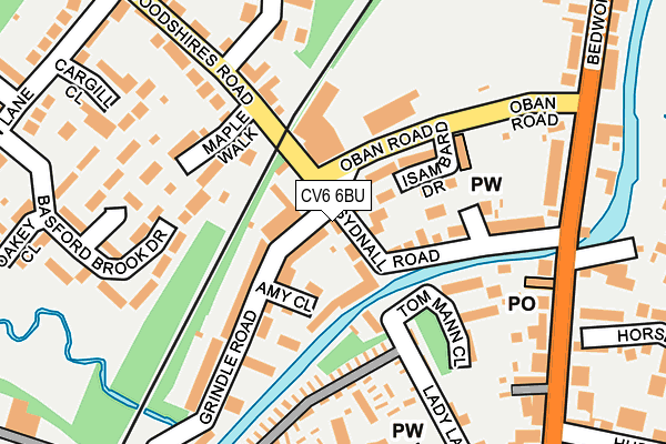 CV6 6BU map - OS OpenMap – Local (Ordnance Survey)