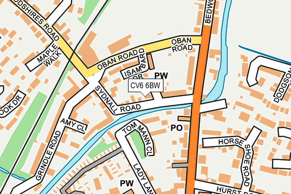 CV6 6BW map - OS OpenMap – Local (Ordnance Survey)