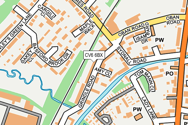 CV6 6BX map - OS OpenMap – Local (Ordnance Survey)